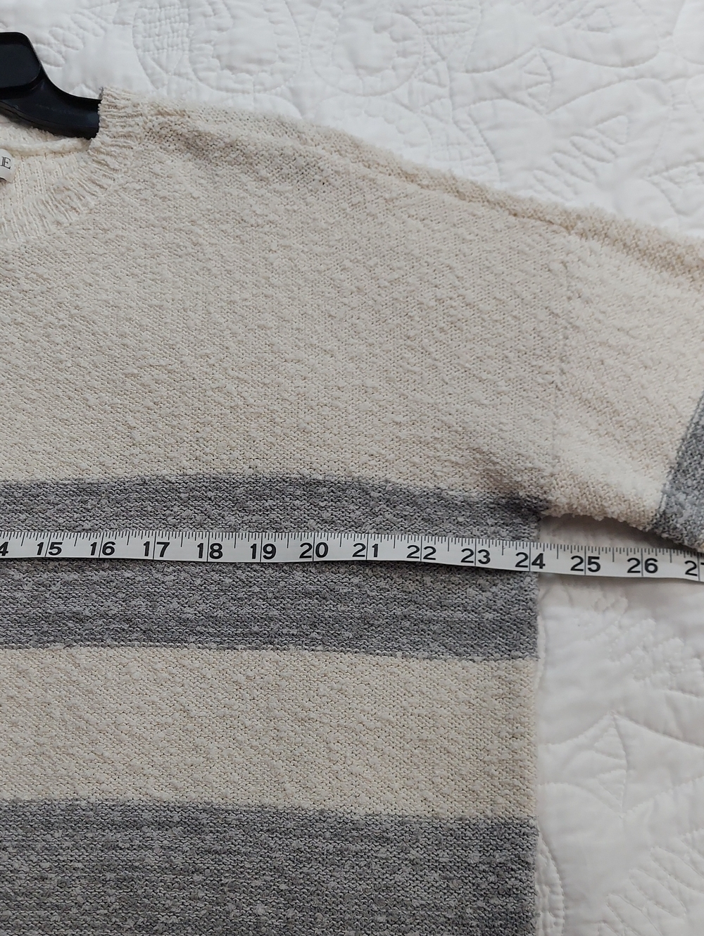 Knox Rose Cream and Gray Fall Striped Soft Crewneck Sweater, Size XL, Like New▪︎ - Picture 6 of 7
